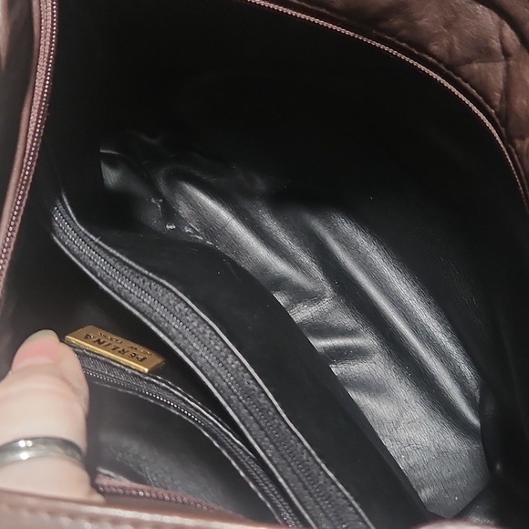 Vintage EUC Choc Brown Supple Perlina Leather Crossbody Bag - Picture 9 of 9